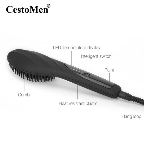 Electric black Fast Hair Straightener Brush