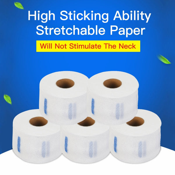 5 Rolls Disposable Neck Paper Strips (white,black,green)