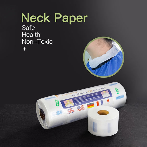 5 Rolls Disposable Neck Paper Strips (white,black,green)