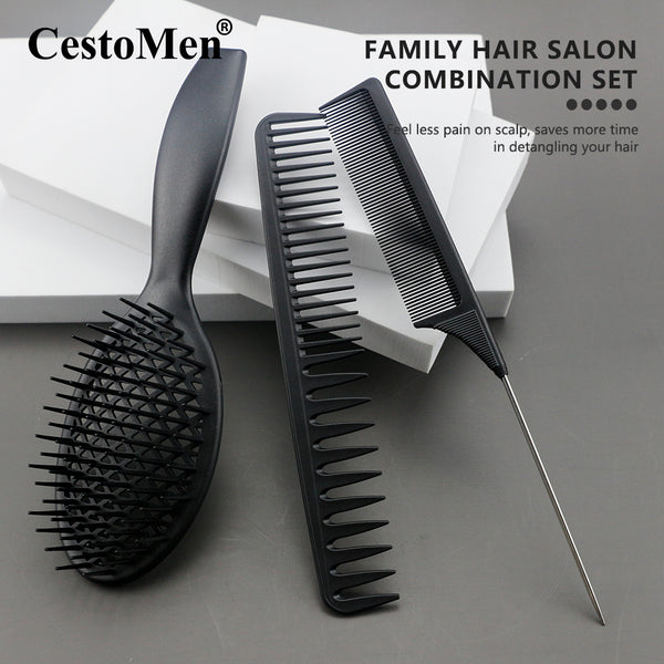 CestoMen 3pcs/set Black Detangle Brush Set 03