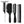 Load image into Gallery viewer, Black 4pcs/Set Detangle Brush Set