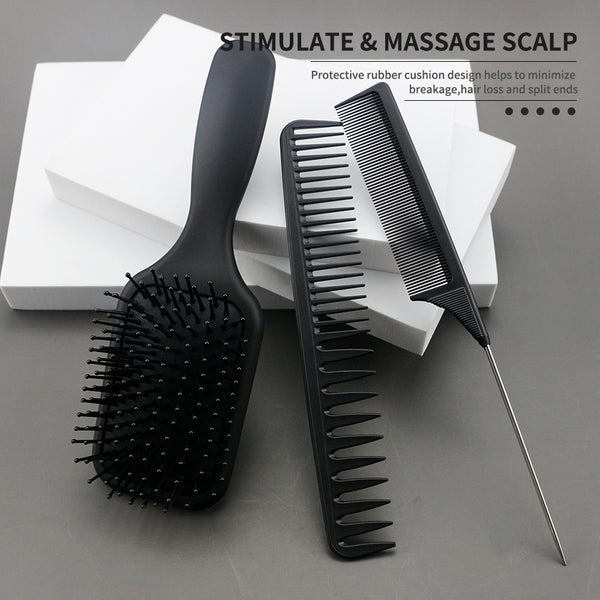 CestoMen 3pcs/set Black Detangle Brush Set 04