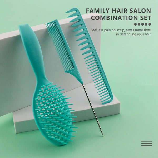 CestoMen 3pcs/set Green Detangle Brush Set 03