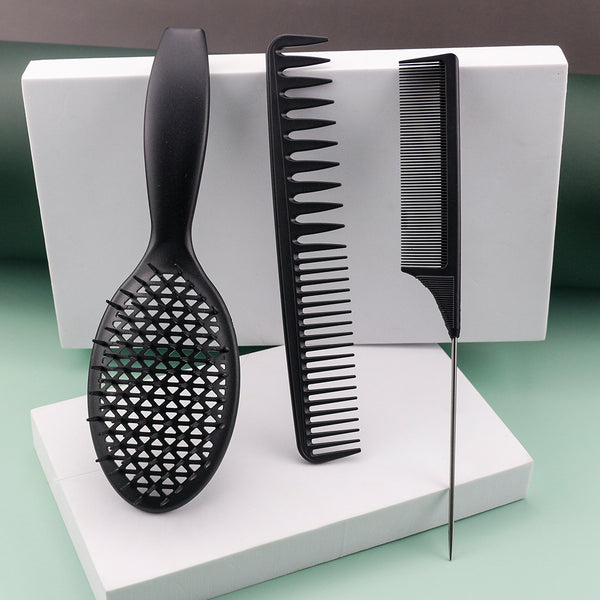 CestoMen 3pcs/set Black Detangle Brush Set 03