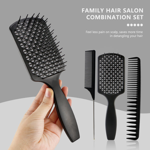 CestoMen 3pcs/set Black Detangle Brush Set 01
