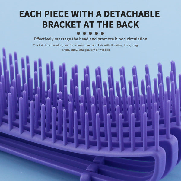 Purple 4pcs/Set Detangle Brush Set