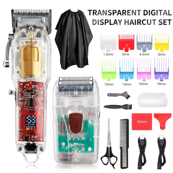 6500rpm Transparent Hair Clipper 2pcs/Box