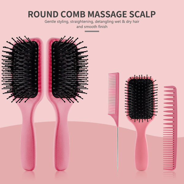 CestoMen 3pcs/set Pink Detangle Brush Set 04