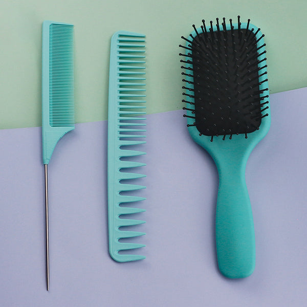 CestoMen 3pcs/set Green Detangle Brush Set 04