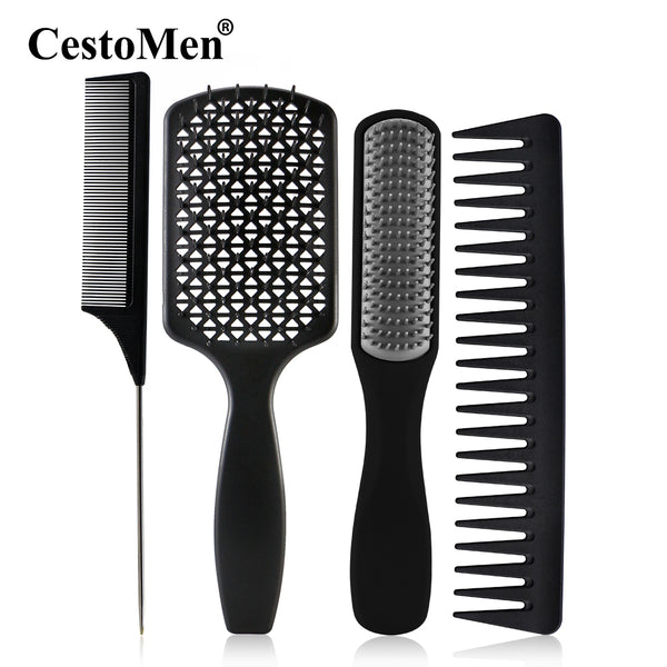 Black 4pcs/Set Detangle Brush Set