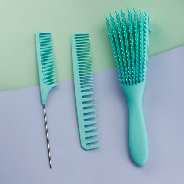 CestoMen 3pcs/set Green Detangle Brush Set 02