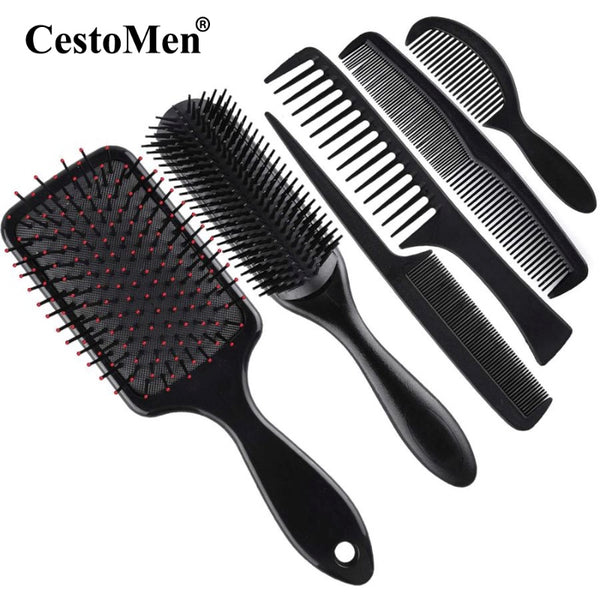 6pcs Paddle Brush Comb Set