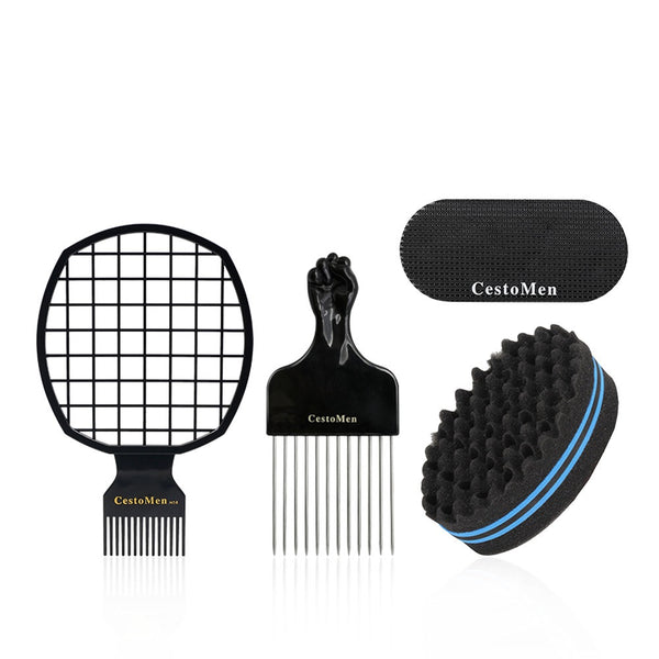 CESTOMEN Hair Brushes and Cleaning Brushes Sponges Set