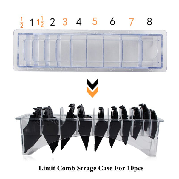 8/10 Pcs Hair Clipper Guards Stand Transparent Case Holder