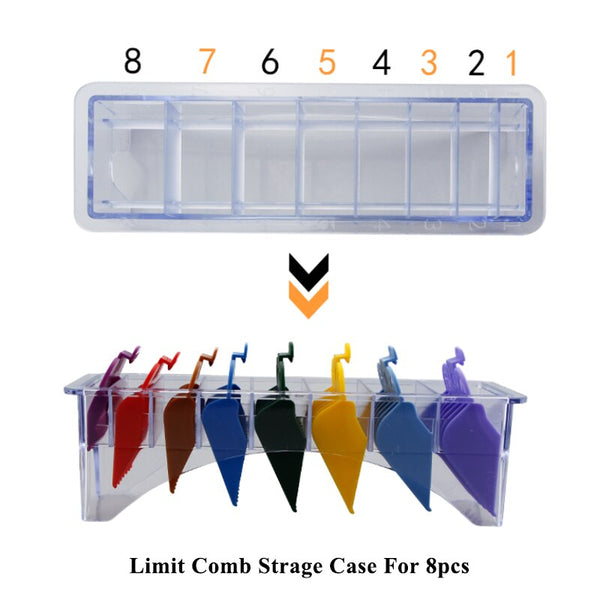 8/10 Pcs Hair Clipper Guards Stand Transparent Case Holder