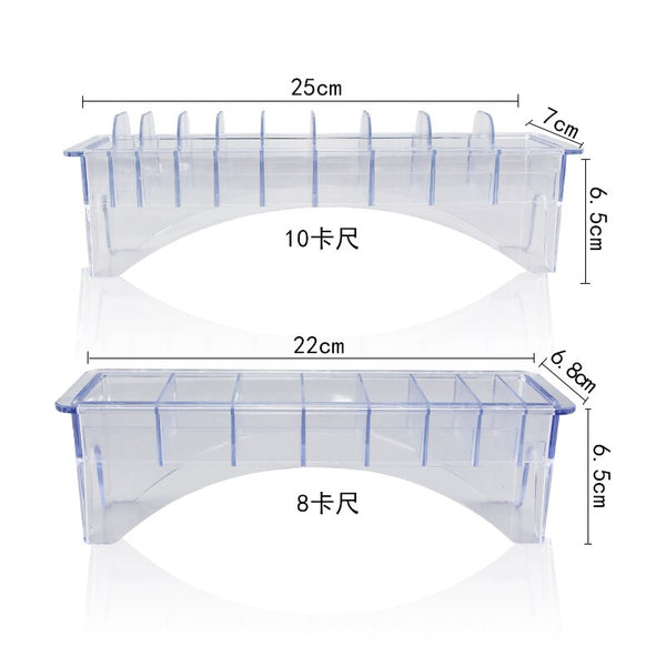 8/10 Pcs Hair Clipper Guards Stand Transparent Case Holder