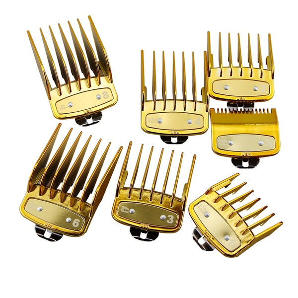 8 Sizes Metal Hair Clipper Guide Gold