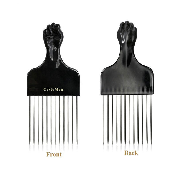CestoMen 1 PC Afro Comb Metal Pins African Pick Comb