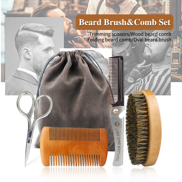 CestoMen 4Pcs/Set Beard Grooming Kit