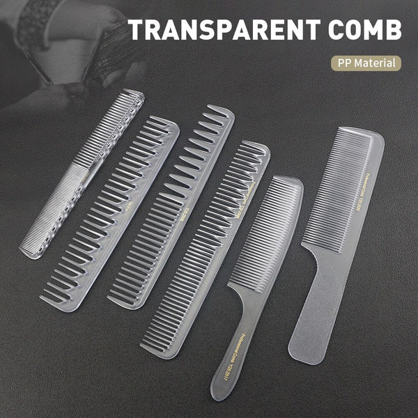 CestoMen Anti-Slip Handle Transparent Comb Set