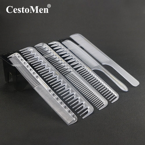 CestoMen Anti-Slip Handle Transparent Comb Set
