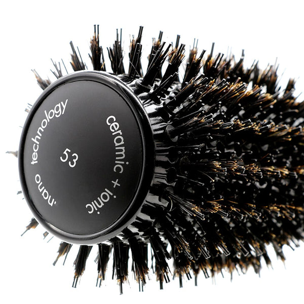 CestoMen Black Aluminum Ceramic Round Brush