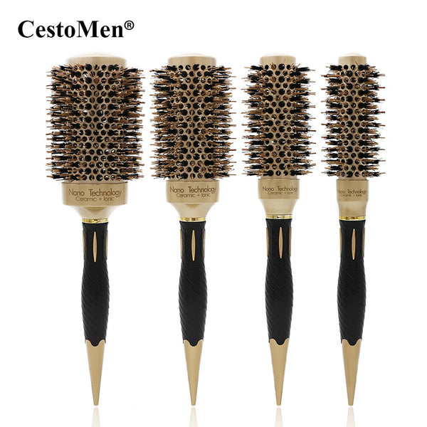 CestoMen Boar Bristle Ceramic Round Brush