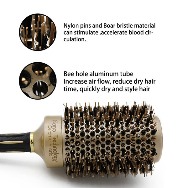 CestoMen Boar Bristle Ceramic Round Brush