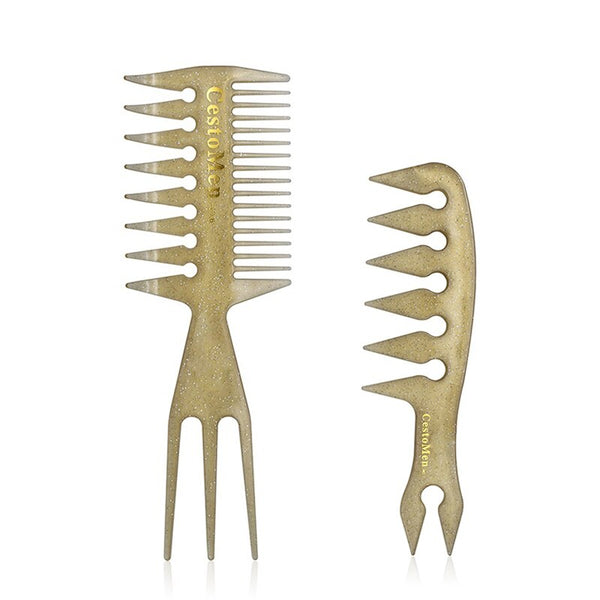 CestoMen Golden Hair Comb Glitter Handle Afro Hair Comb