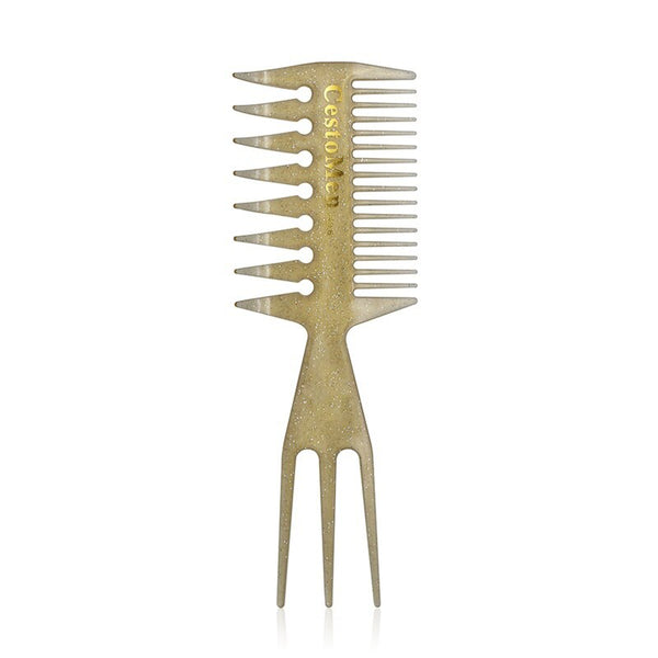 CestoMen Golden Hair Comb Glitter Handle Afro Hair Comb