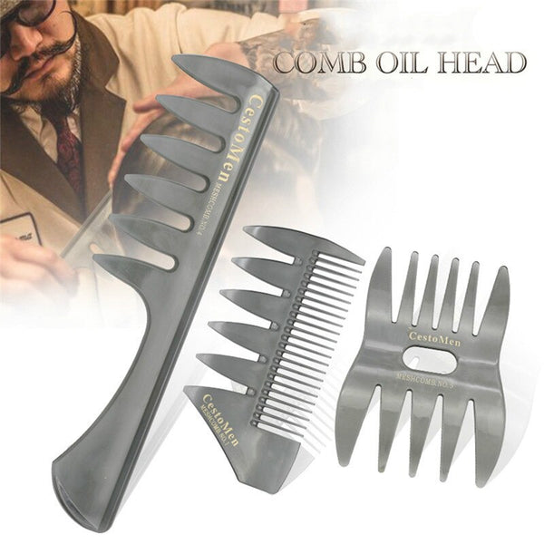 CestoMen Handle Grip Large Tooth Detangling Curly Hair Comb