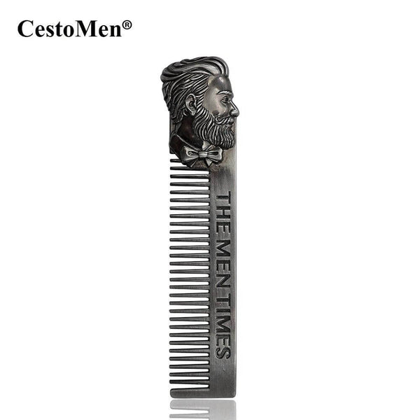 CestoMen New Design Stainless Steel Skull Beard Comb