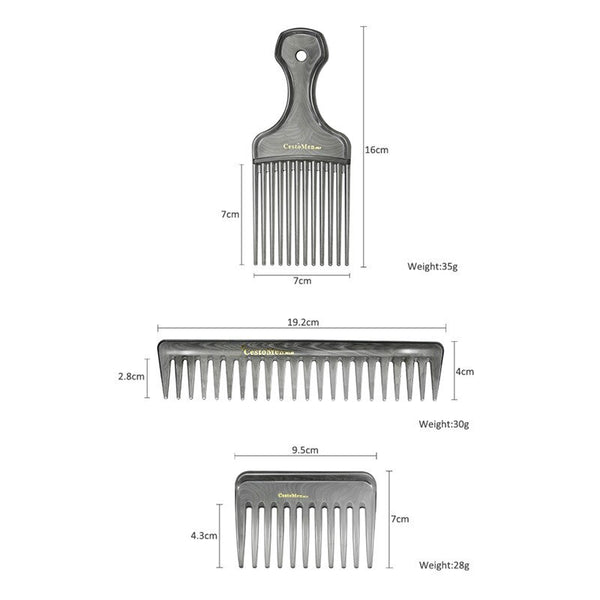 CestoMen 3pcs/set Professional Style Afro Comb