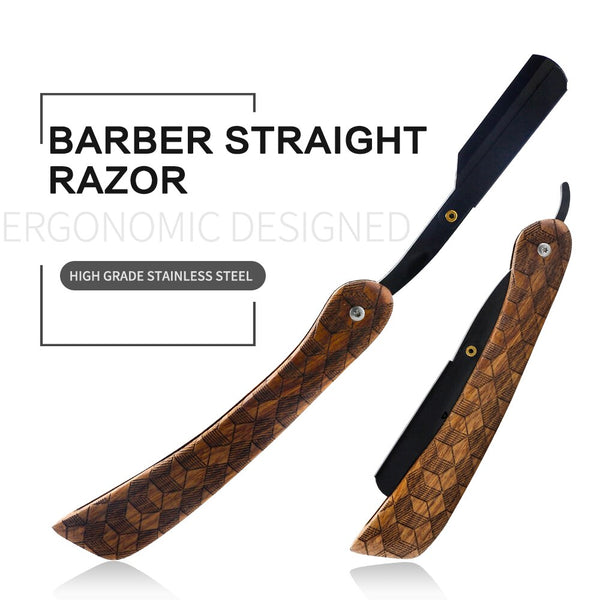 CestoMen Retro Wood Shaving Razor Holder Stainless Steel Blade Shaver