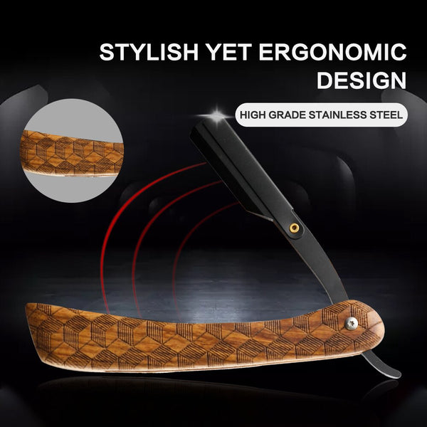 CestoMen Retro Wood Shaving Razor Holder Stainless Steel Blade Shaver