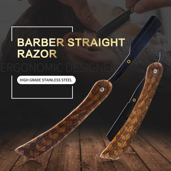 CestoMen Retro Wood Shaving Razor Holder Stainless Steel Blade Shaver