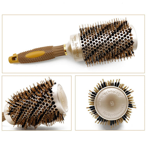 CestoMen Rubber Handle Ceramic Round Brush