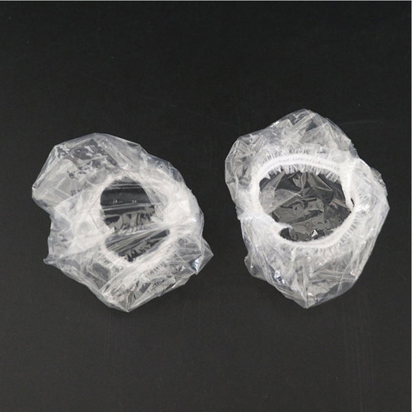 PE Transparent One-off Ear Cover, Gloves, Hair Cap, Disposable Cape set