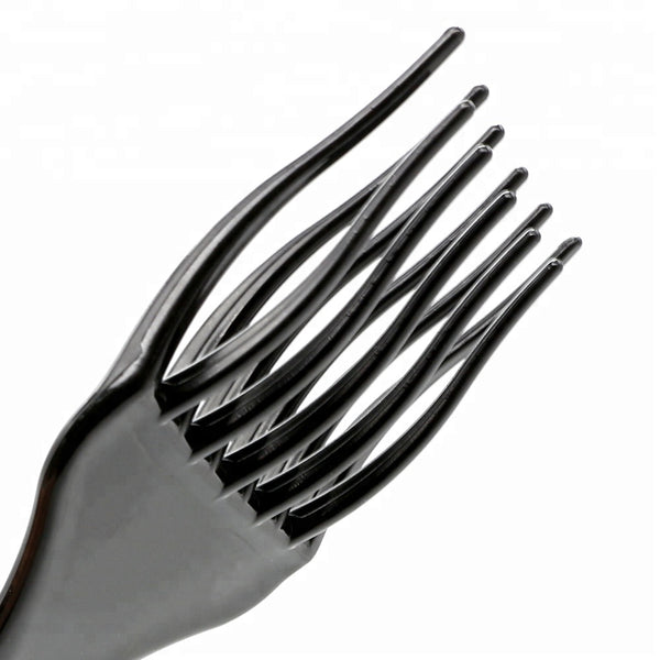 Black Plastic Afro Pick Fork Comb