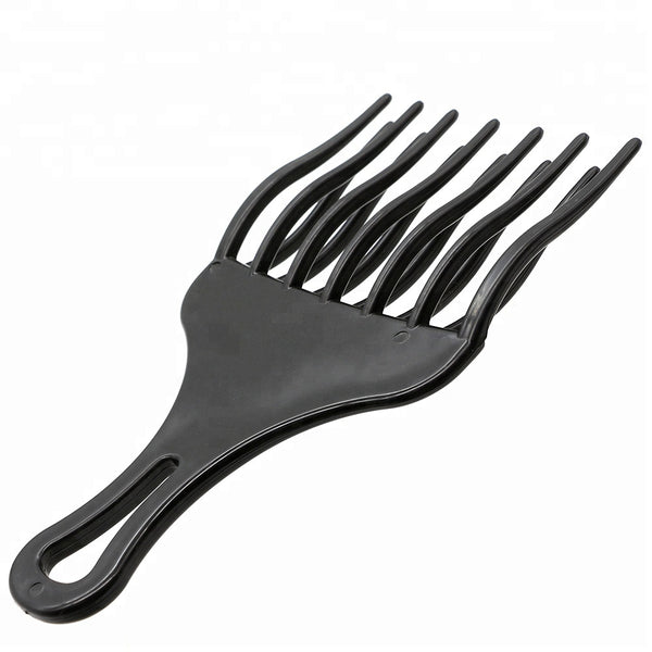 Black Plastic Afro Pick Fork Comb