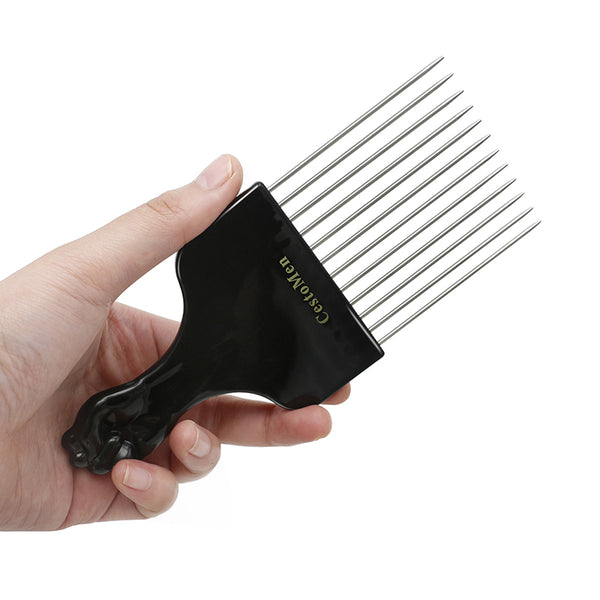 Hot Sale Plastic Handle Metal Tooth Lice Flat Comb With Wide Teeth