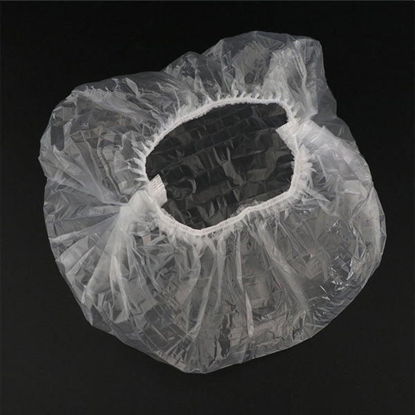 PE Transparent One-off Ear Cover, Gloves, Hair Cap, Disposable Cape set