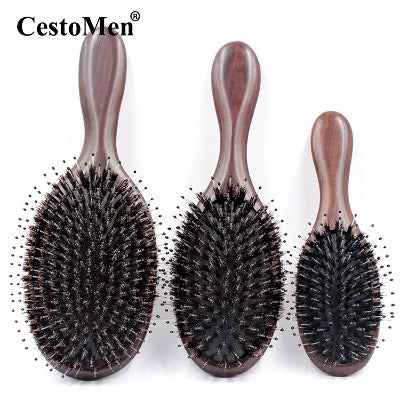 New Boar Bristle Detangle Hair Brush