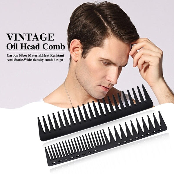 Men's Vintage Oil Head Comb Anti-static Wide-tooth Comb