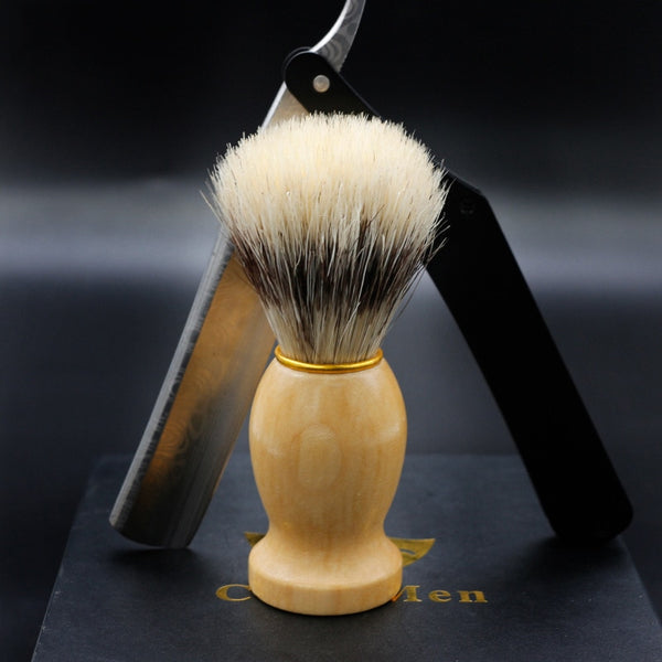 Hair Cleaning Appliance Tool Shaving Brush With Wood Handle