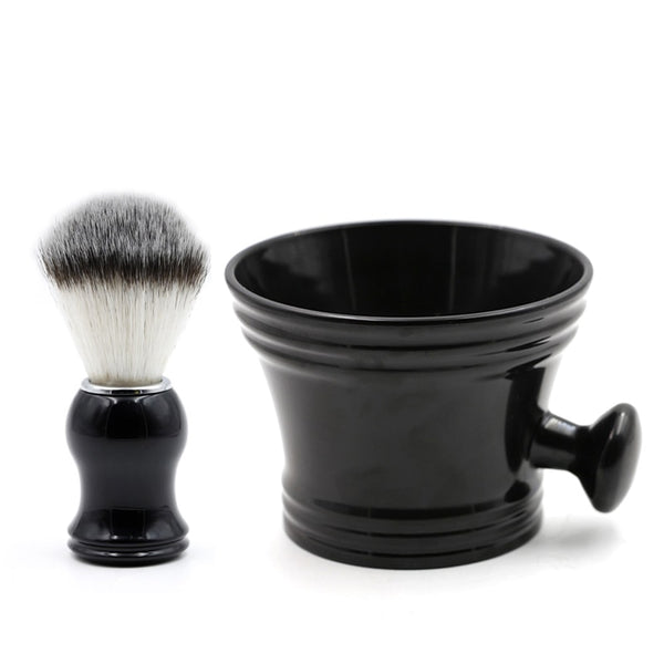 Stainless Steel Shaving Soap Mugs with Badger Hair Shave Brushes