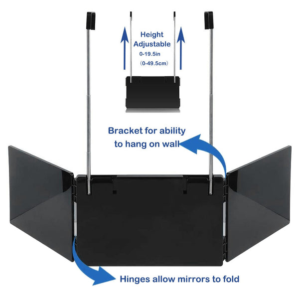 Barber Self Cutting Three-Sided Folding Mirror