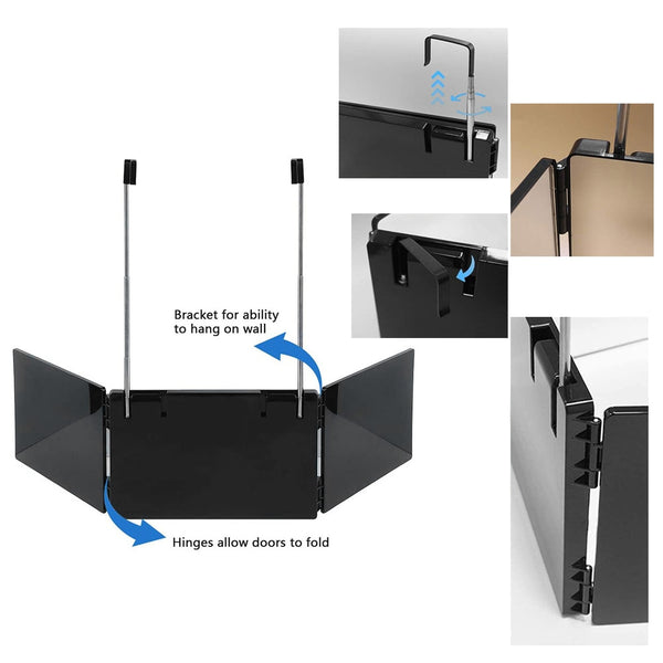 Barber Self Cutting Three-Sided Folding Mirror