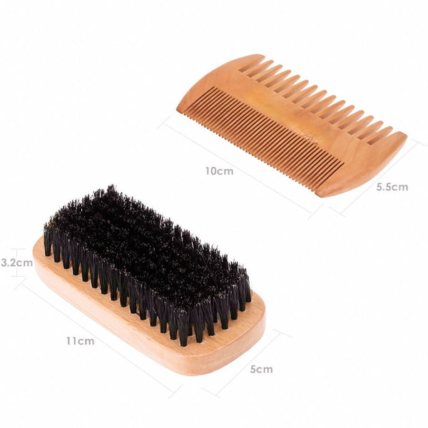 CestoMen Boar Bristle Beard Brush & Beard Comb Set