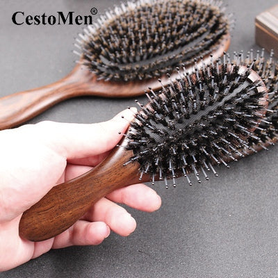 New Boar Bristle Detangle Hair Brush